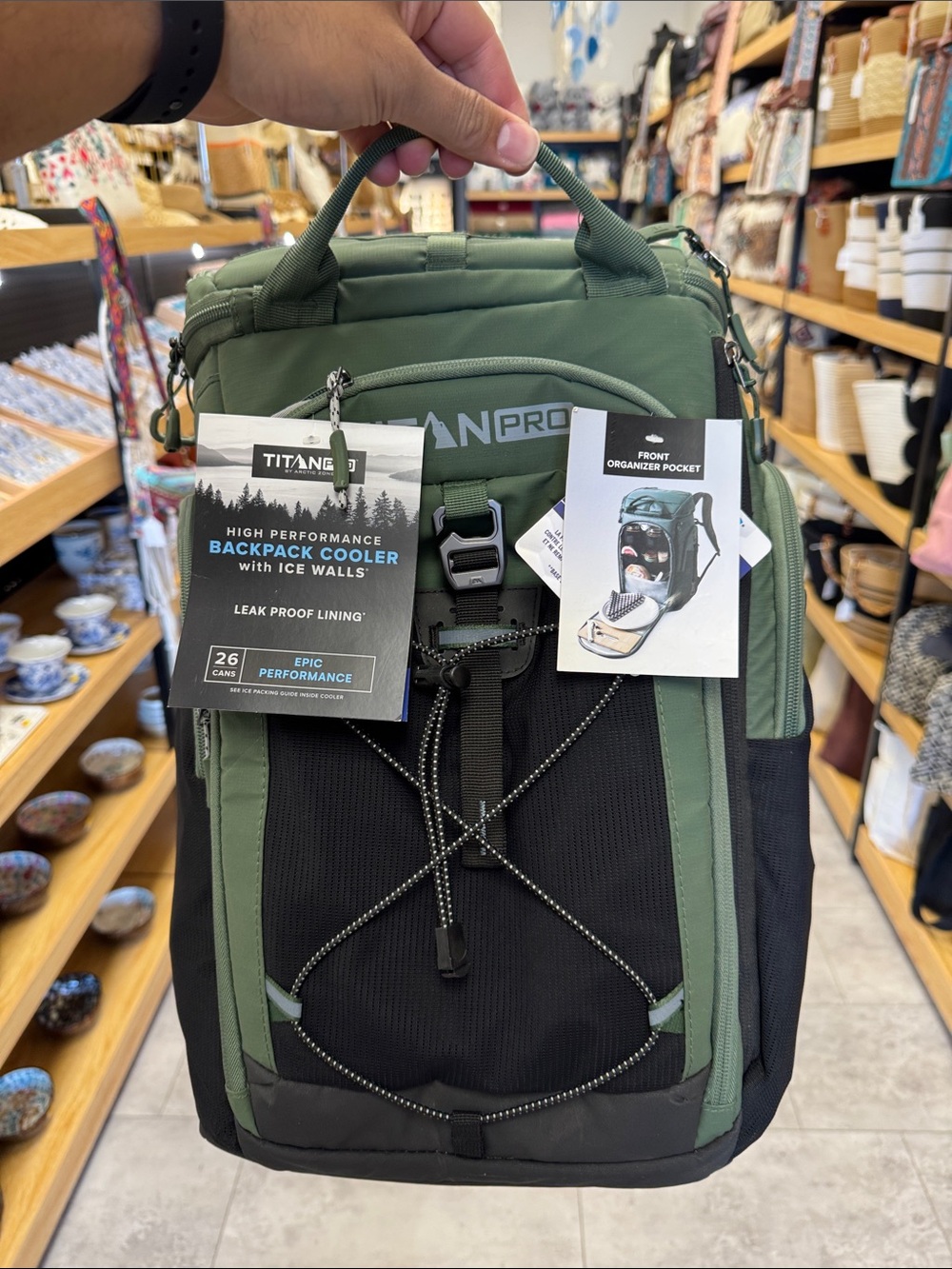 TITAN PRO Olive Green and Black Insulated Backpack Cooler